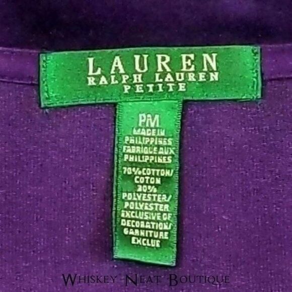 Lauren Ralph Lauren Purple Velour Tracksuit Jacket - Medium Petite 6 0030 - Picture 3 of 6